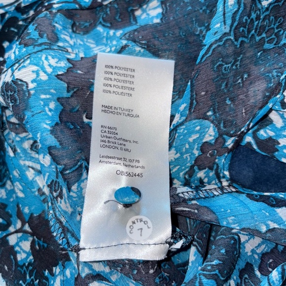 Anthropologie Sheer Printed Peasant Blouse Medium - Picture 7 of 7